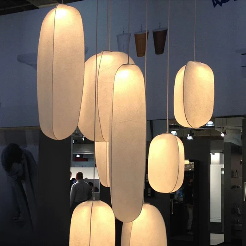 Silk Chandelier: Nordic Wabi Sabi LED Pendant Light for Home, Bar, and Dining Room