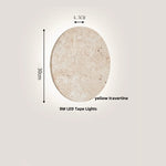 Yellow Travertine LED Wall Sconce for Bedroom Staircase Living Room - Nordic Modern Commercial-grade Mirror Light
