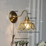 Afralia™ Blue Glass Copper LED Wall Light Fixture Stair Bar Restaurant Bedroom E27