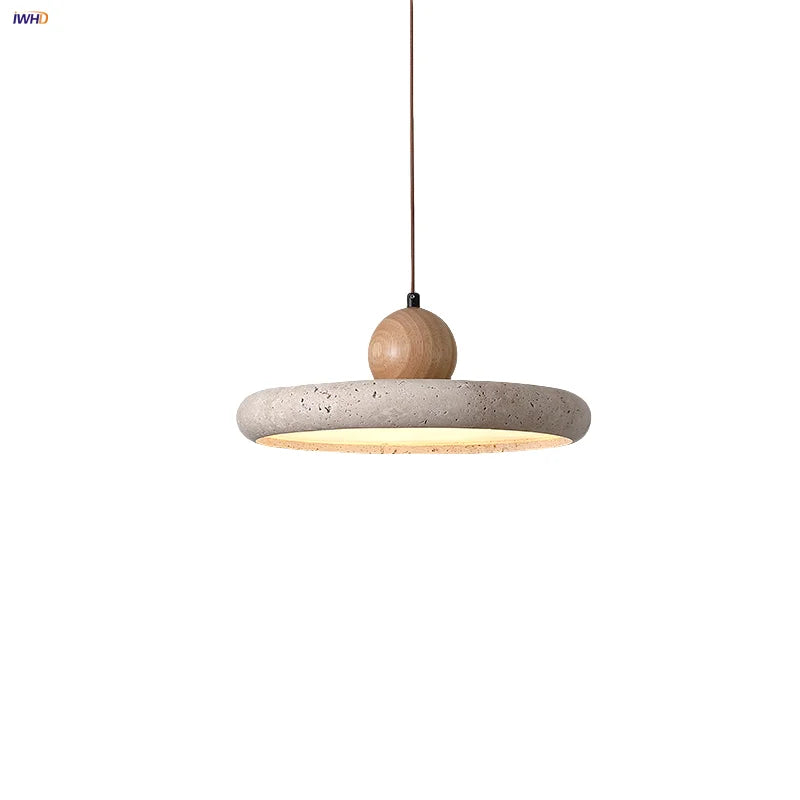 LED Wood Pendant Lamp Dining Living Room Adjustable Light Fixture