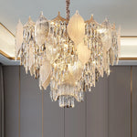 Crystal Leaves Chandelier: Elegant Postmodern Lighting for Living Room, Dining Room, Bedroom