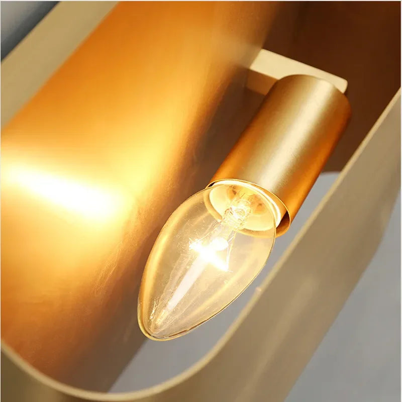 Contemporary Copper Brass Wall Sconce Minimalist Design for Study Living Room Bedside