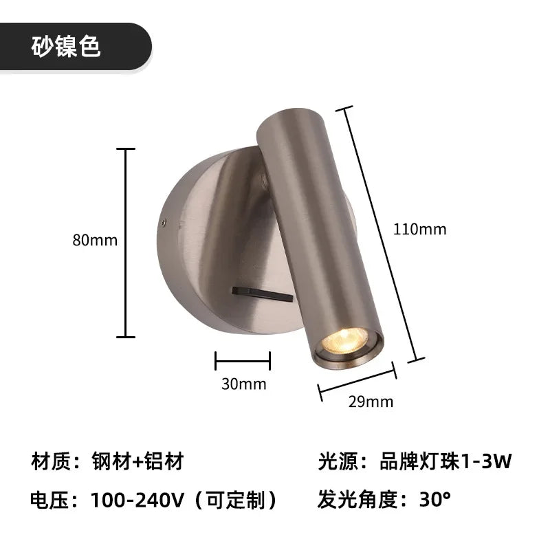 Warm White LED Wall Sconce Light for Bed Headboard Decoration