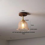 Modern Wood Glass LED Ceiling Light for Living Room, Aisle, Balcony, Indoor Lighting
