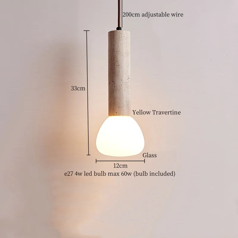 White Glass LED Pendant Lamp for Living Room & Dining Table