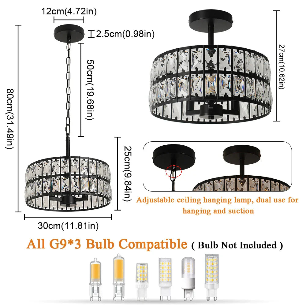 Crystal Chandelier LED Pendant Light for Modern Home Decor
