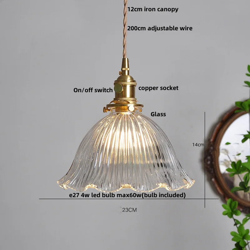 Modern Luxury LED Glass Pendant Lights Adjustable Indoor Home Decor Hang Lamp