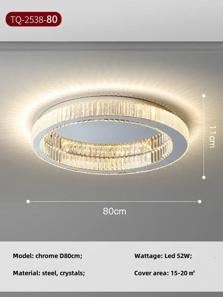 Modern K9 Crystals Dimmable LED Ceiling Light - Art Decor Luminarias