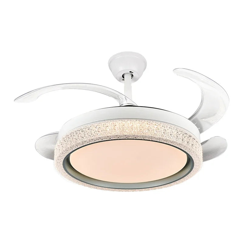 LED Ceiling Fan Light Remote Control, Small Decorative Fan for Home, Bedroom, Dining Room