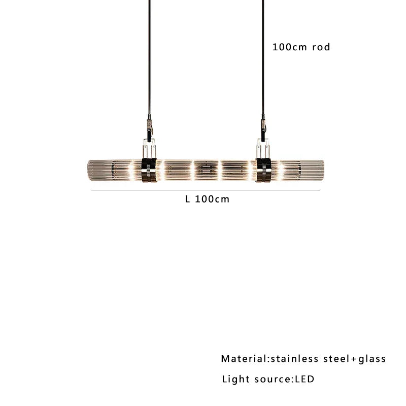 Stainless Steel Glass Ceiling Chandelier for Dining Table Elegant Home Decor