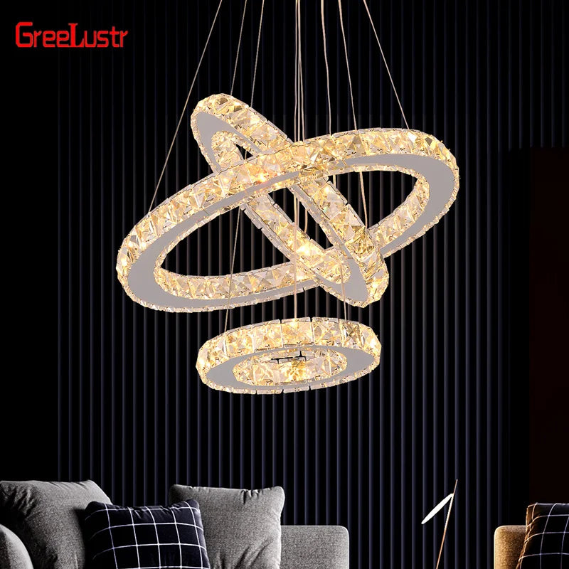 Luxury Crystal LED Pendant Chandelier for Home Lighting & Decor