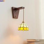 Glass Walnut LED Wall Lamps Modern Bathroom Mirror Light Fixtures