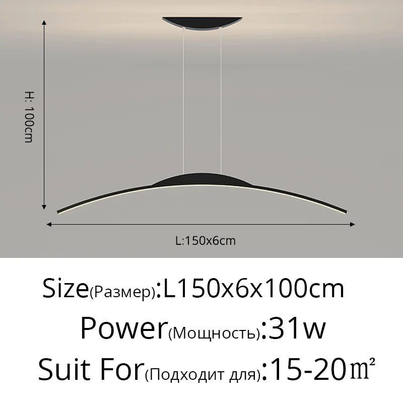 LED Ceiling Pendant Lamp: Minimalist Chandelier, Height Adjustable, Home Decor Solution
