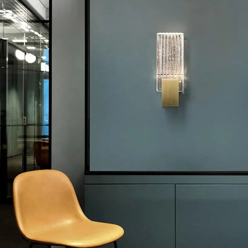 Crystal Brass LED Wall Lamp Sconce for Modern Luxury Art Decor