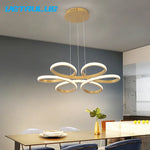 Gold Flower Acrylic Pendant Chandelier - Modern LED Ceiling Light