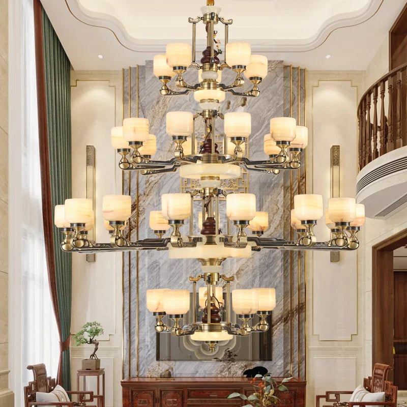 European Crystal Chandelier: Modern Luxury Copper Lighting for Living Room, Restaurant, and Hall.