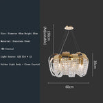 Modern Gold Crystal Chandelier LED Light Fixture Luxury Living Room Decor