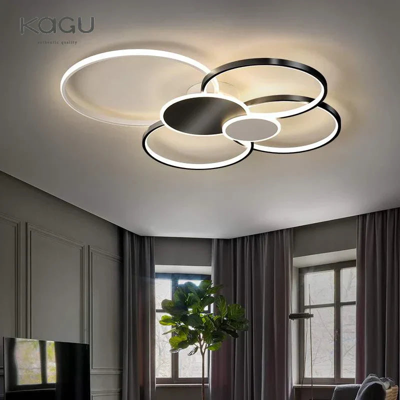 Modern LED Chandelier with Remote Control for Living Room & Bedroom Lighting