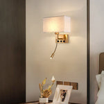 Nordic LED Bedroom Wall Light with Switch, Adjustable Hose Spotlight