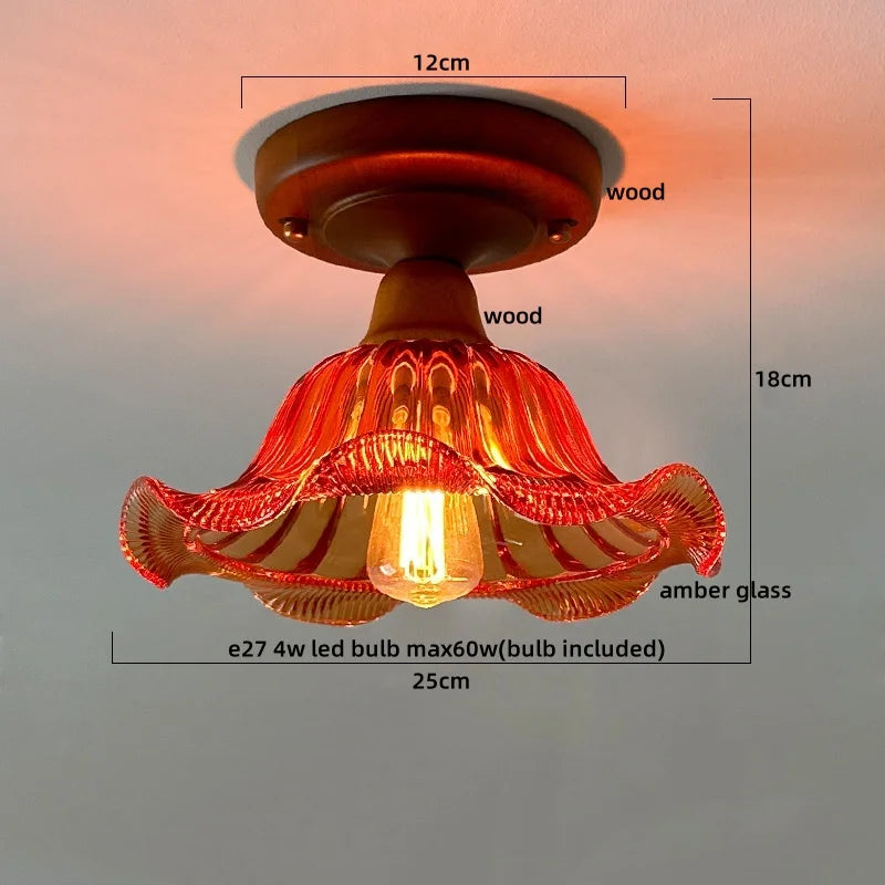 Glass Copper LED Ceiling Lamp Modern Style for Home Decor and Restaurant