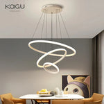 Modern LED Circle Pendant Chandelier Black for Living Dining Kitchen