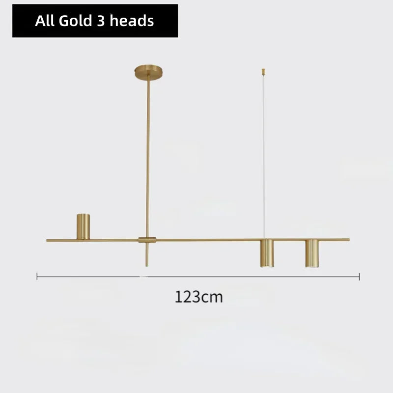 Modern Golden Metal LED Chandelier for Kitchen Dining Room Lighting
