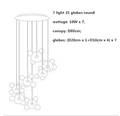 Modern Clear Glass Globe LED Pendant Light - Micky Copper Hanging Lamp