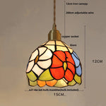 Tiffany Glass LED Pendant Light Fixture for Home Decor and Hotel Dining