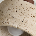 LED Pendant Light Fixture Modern Wood Canopy Yellow Travertine Luminaire