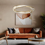 Ring Led Chandelier Gold Copper Pendant Lamp for Living Dining Room