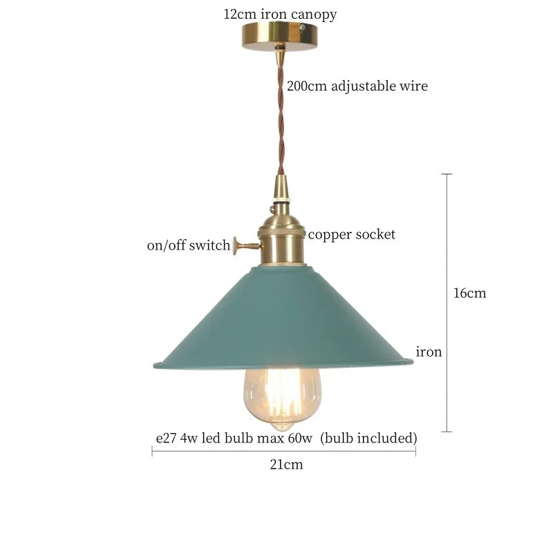 Yellow Iron Art LED Pendant Lights - Modern Nordic Style for Home Decor