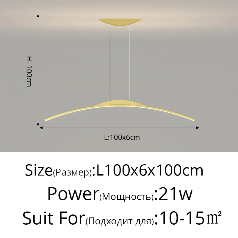 LED Ceiling Pendant Lamp: Minimalist Chandelier, Height Adjustable, Home Decor Solution