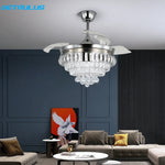 Crystal Ceiling Fan with LED Light and Remote Control