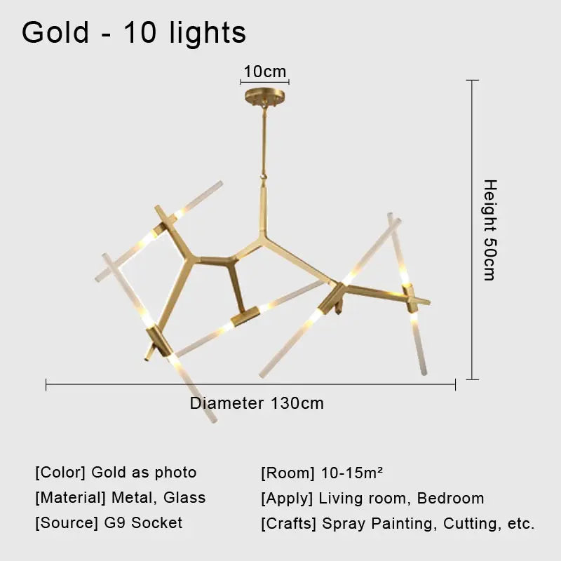 Glass LED Chandelier Ceiling Light for Modern Nordic Design Home Decor