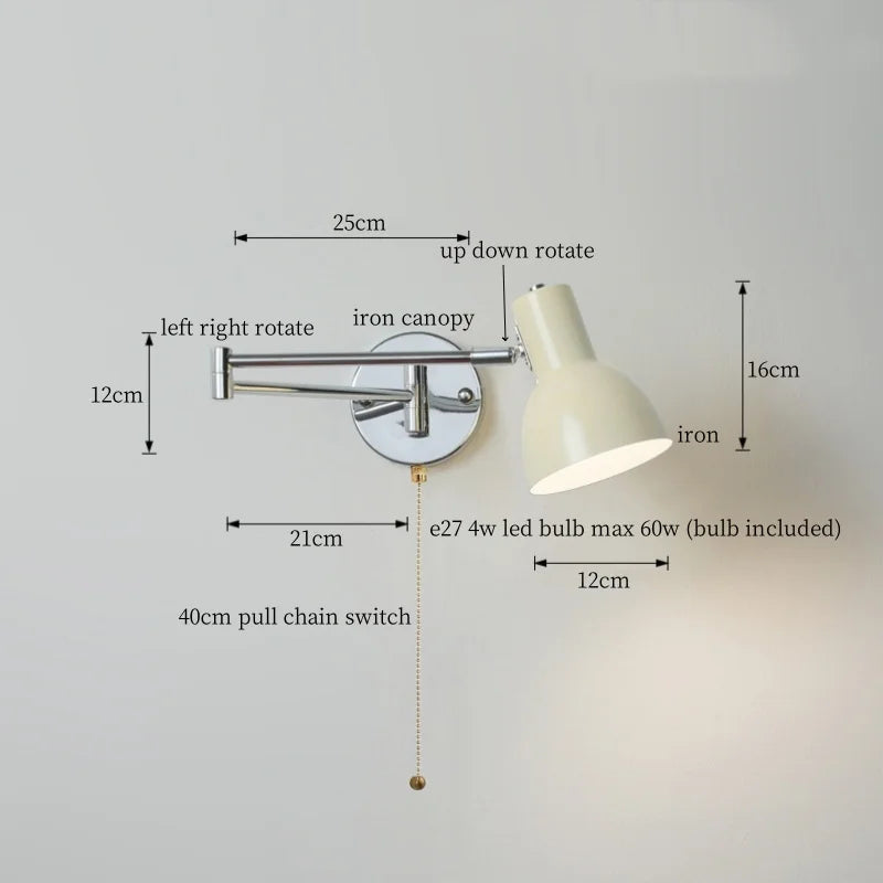 Black Iron LED Wall Sconce for Home Decor - Modern Nordic Style