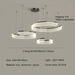 Modern Acrylic LED Semicircle Pendant Light Chandelier for Living Room and Bedroom