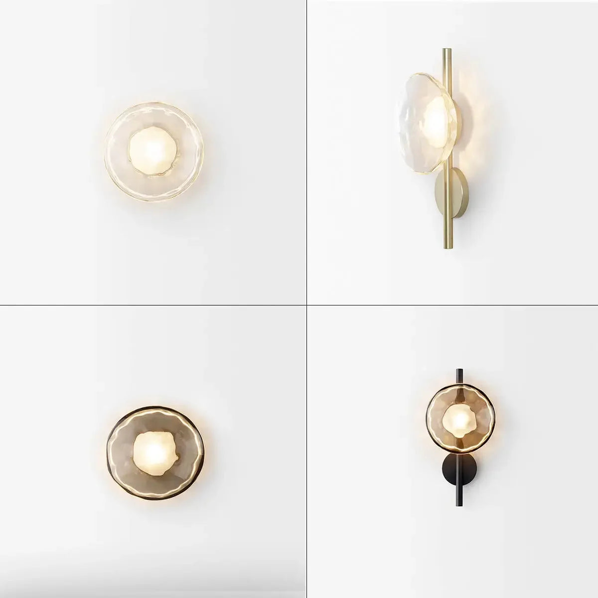LED Glass Wall Sconce for Living Room Background Lighting