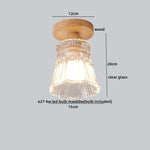 LED Ceiling Lamp Modern Style Wood Glass Luminaria