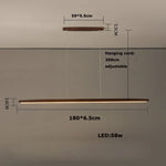 White Pine Black Walnut Wood LED Pendant Light Chandelier for Dinning Room
