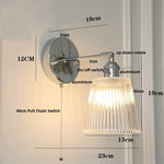 Clear Glass Iron Wall Lamp - Dual Light Up Down Rotate for Home Décor