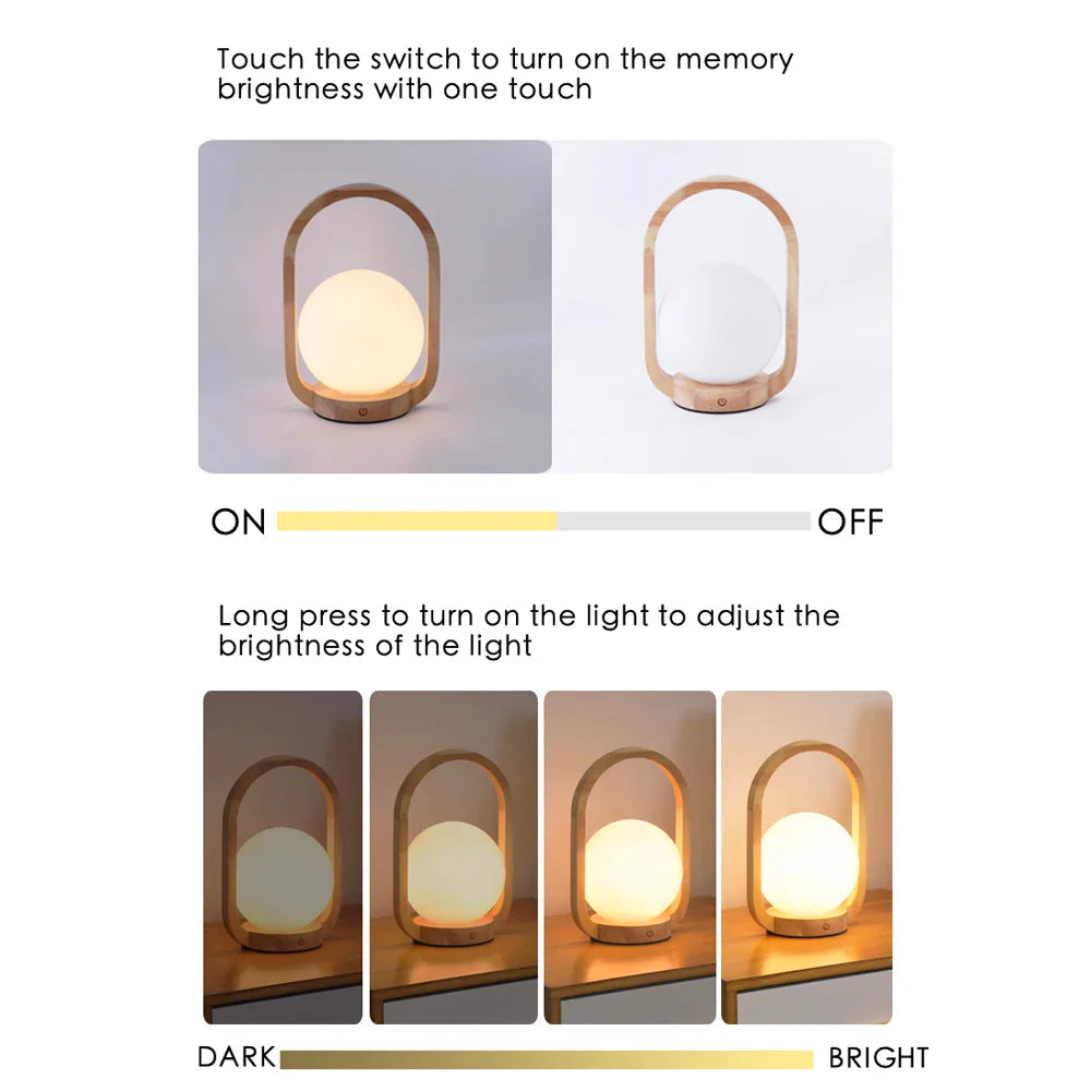 Touch Dimmable LED Portable Night Light for Bedside Table
