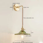 Afralia™ Green Glass LED Wall Light Fixture | Modern Nordic Pull Chain Lamp