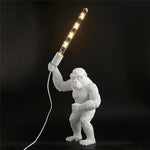 Resin Monkey Table Lamp: Decorative Gorilla Bedroom Light Fixture