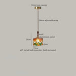 Afralia™ Tiffany Brass Glass LED Pendant Lights for Home and Cafe Decor