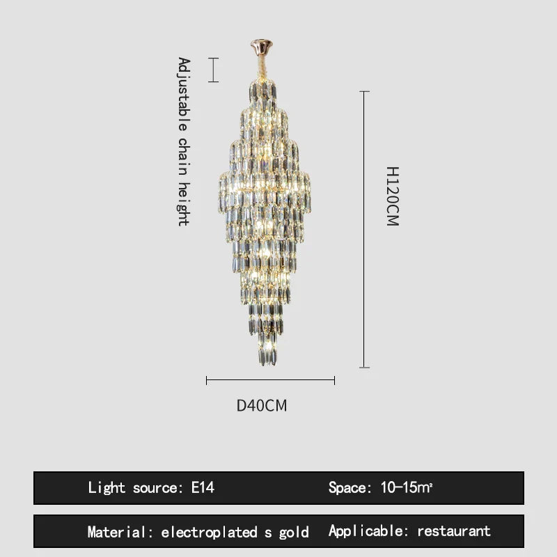 Crystal Loft Pendant Light: Sleek Spiral Staircase Chandelier