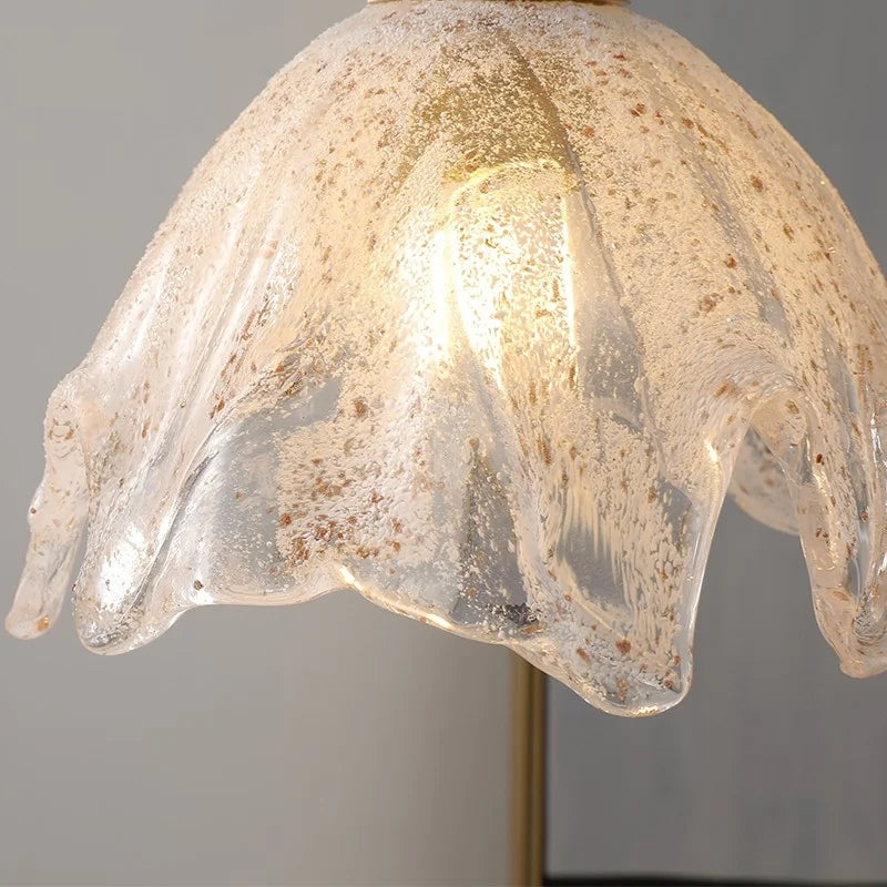 Afralia™ Glass LED Pendant Light Fixture Walnut Wood Modern Style Flush Mount Hang Lamp