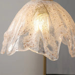 Afralia™ Glass LED Pendant Light Fixture Walnut Wood Modern Style Flush Mount Hang Lamp