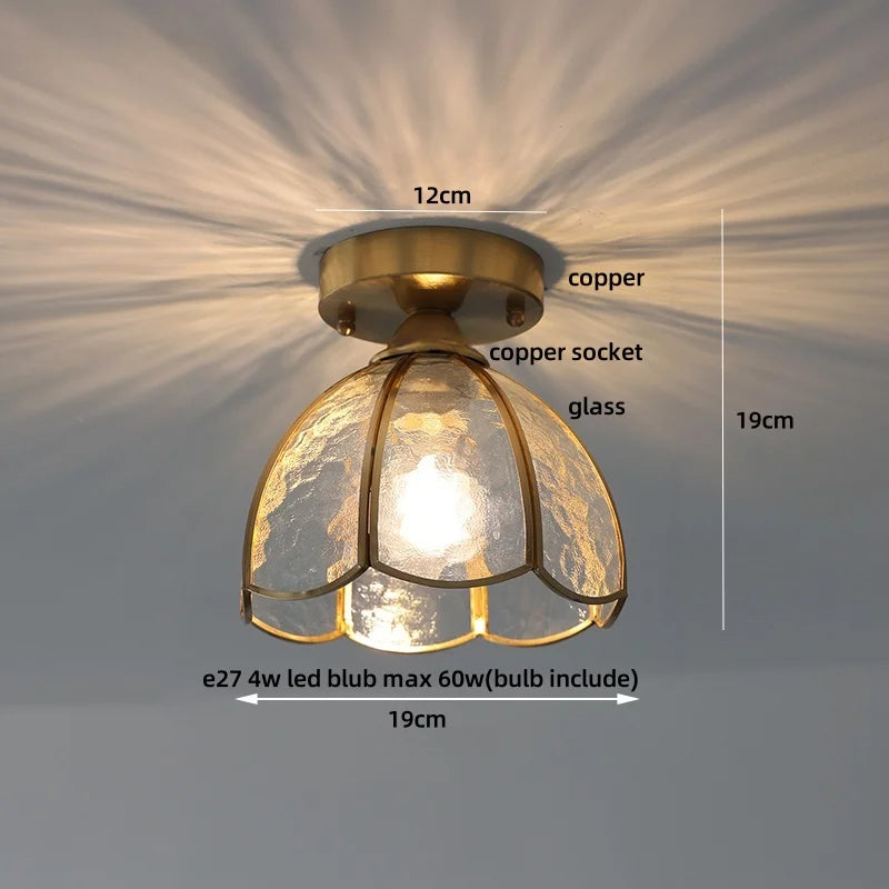 Amber Glass LED Ceiling Lights Modern Nordic Kitchen Living Room Lighting