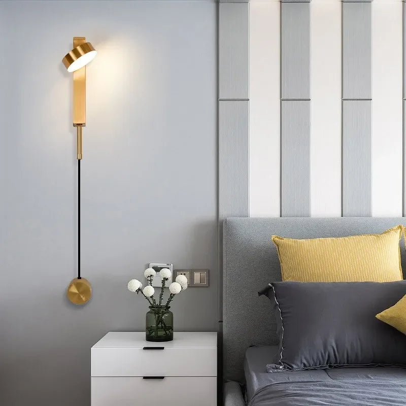 Adjustable LED Wall Lamp Rotation Dimming Switch Indoor Sconce Lighting