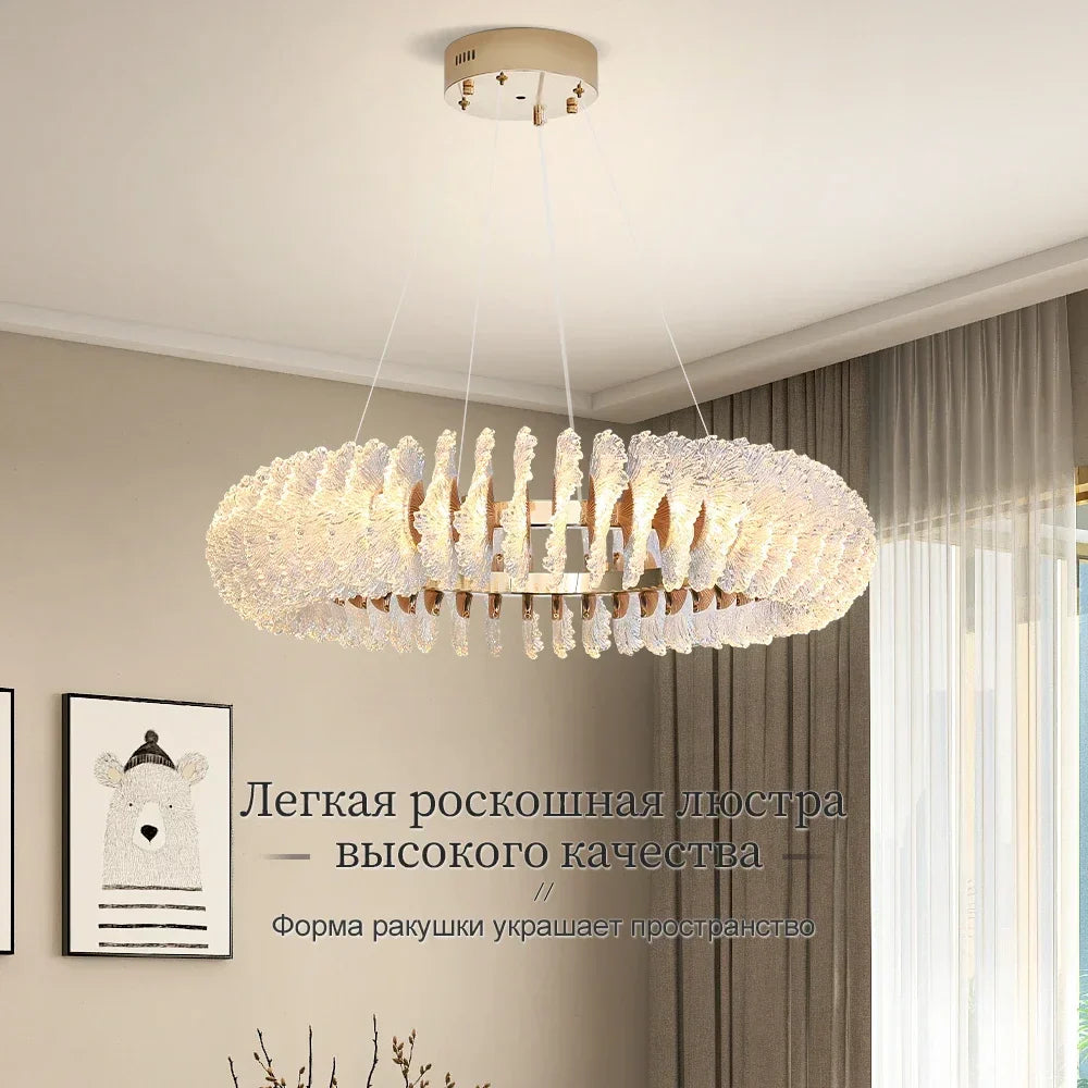 Coral Flower Crystal Chandelier: Modern Luxury LED Pendant Lighting for Home